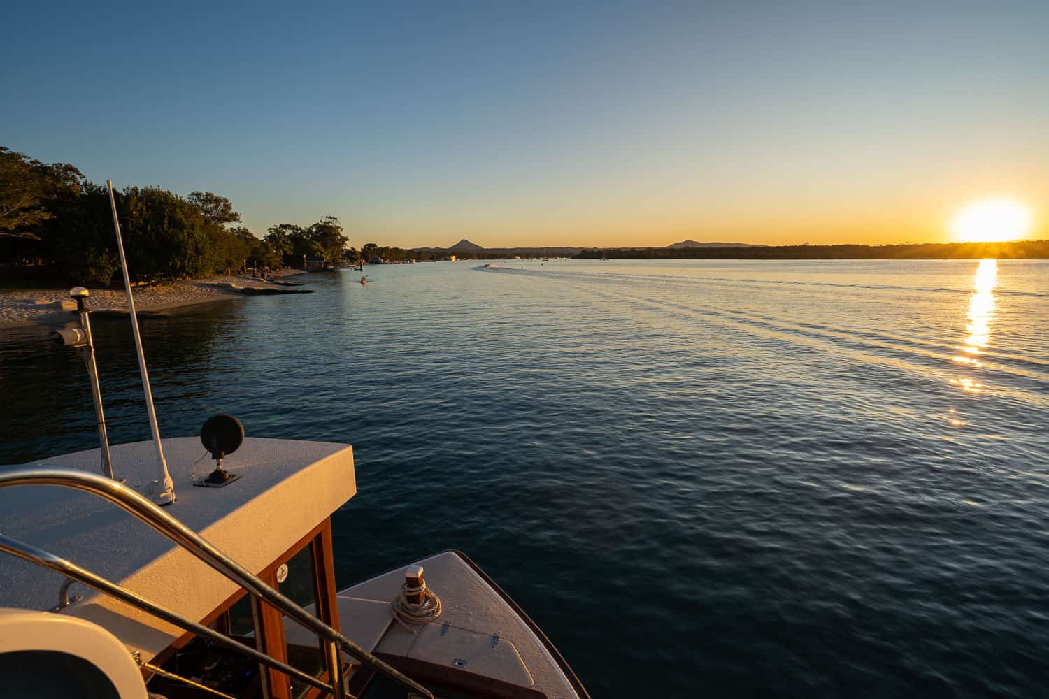 Sunset view from a ferry, Noosa, Queensland, Australia