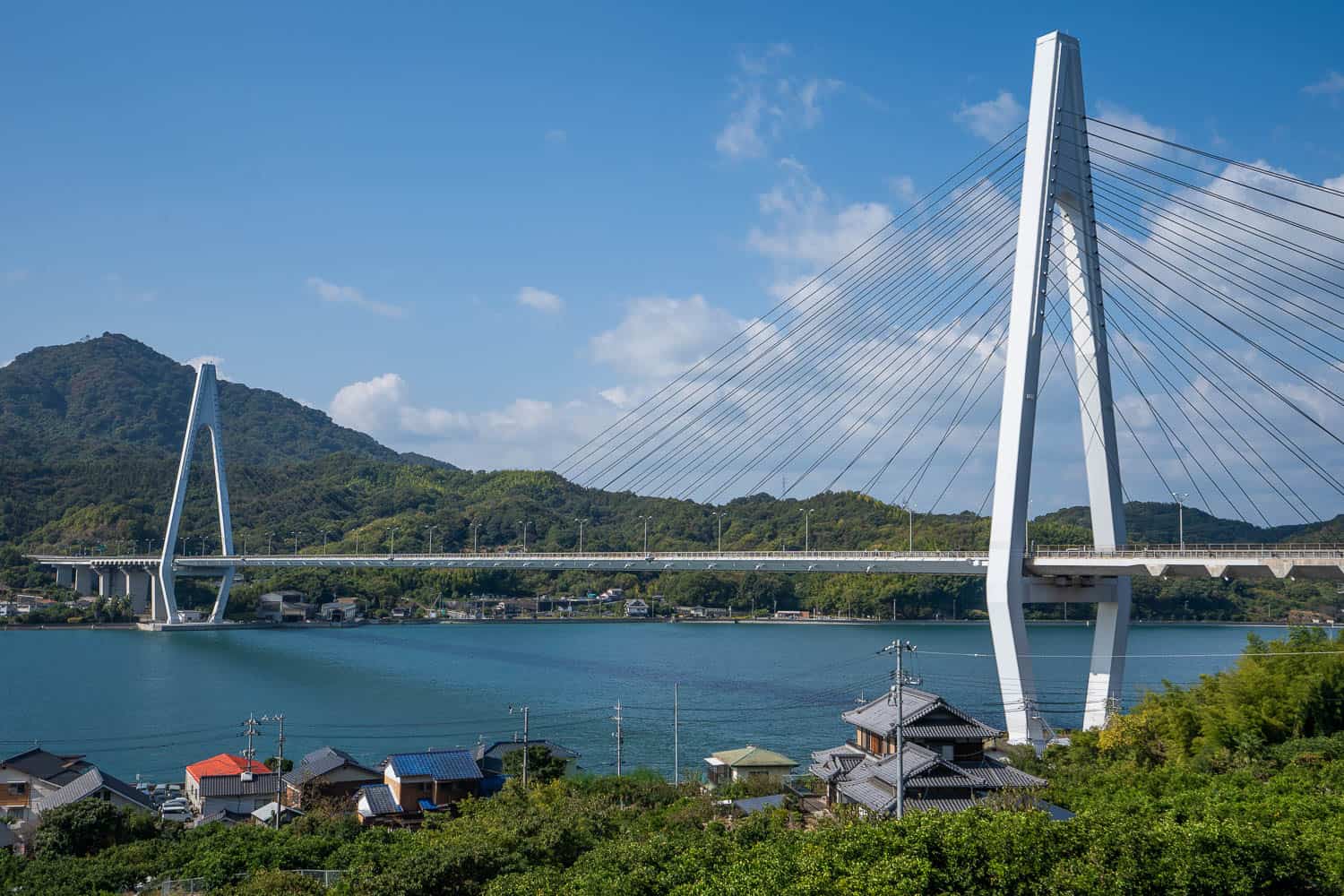 Ikuchi bridge on the Shimanami Kaido bike trail in Japan