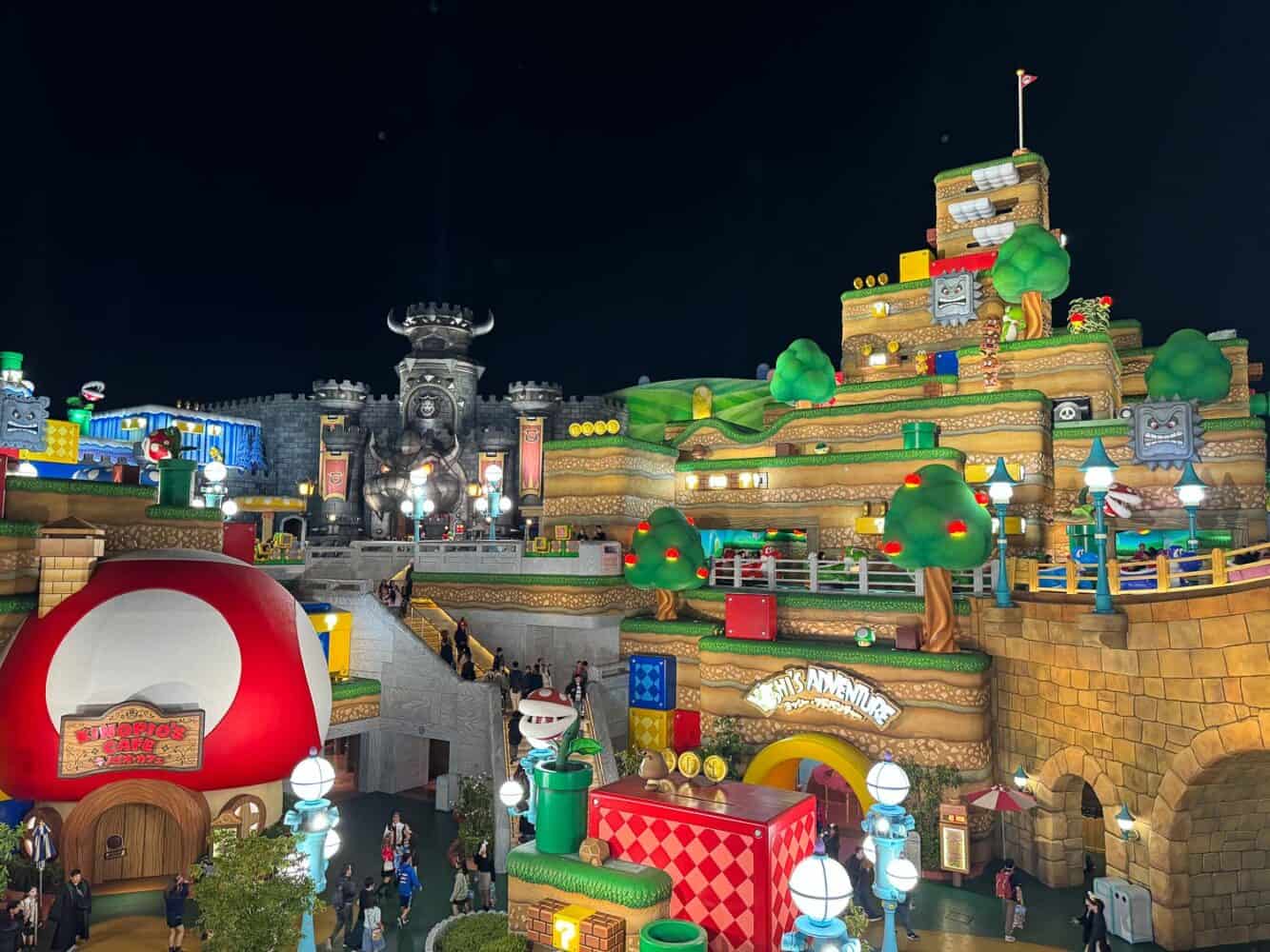 Super Nintendo World at night in Universal Studios Japan
