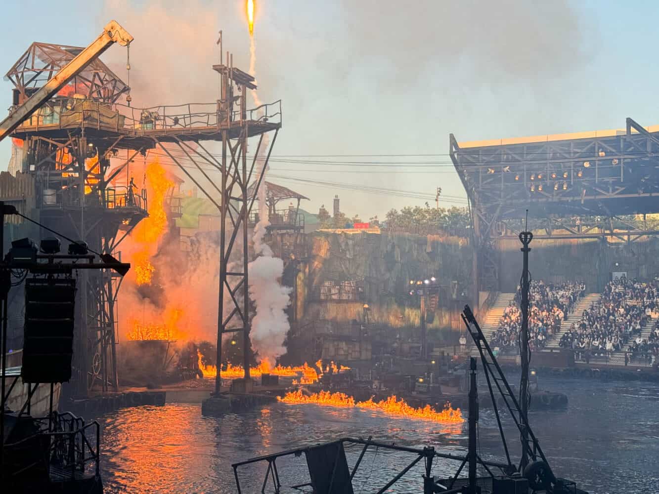 Waterworld show with explosion at Universal Studios Japan