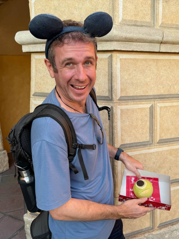 Simon with Mike Wazowski Melon Bread at DisneySea