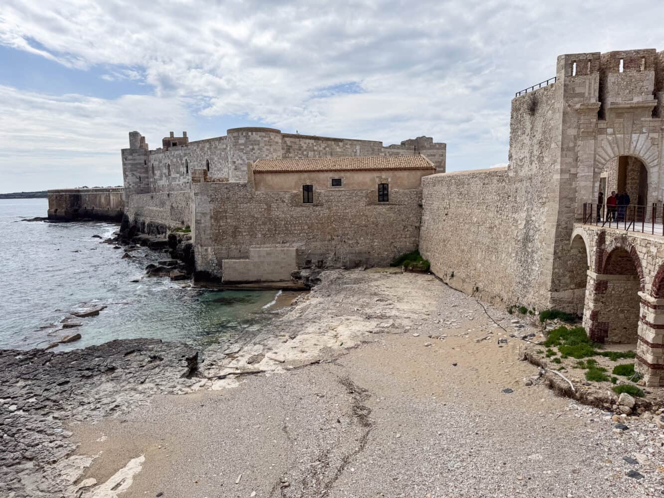 Castello Maniace overlooking the sea in Syracuse, Sicily