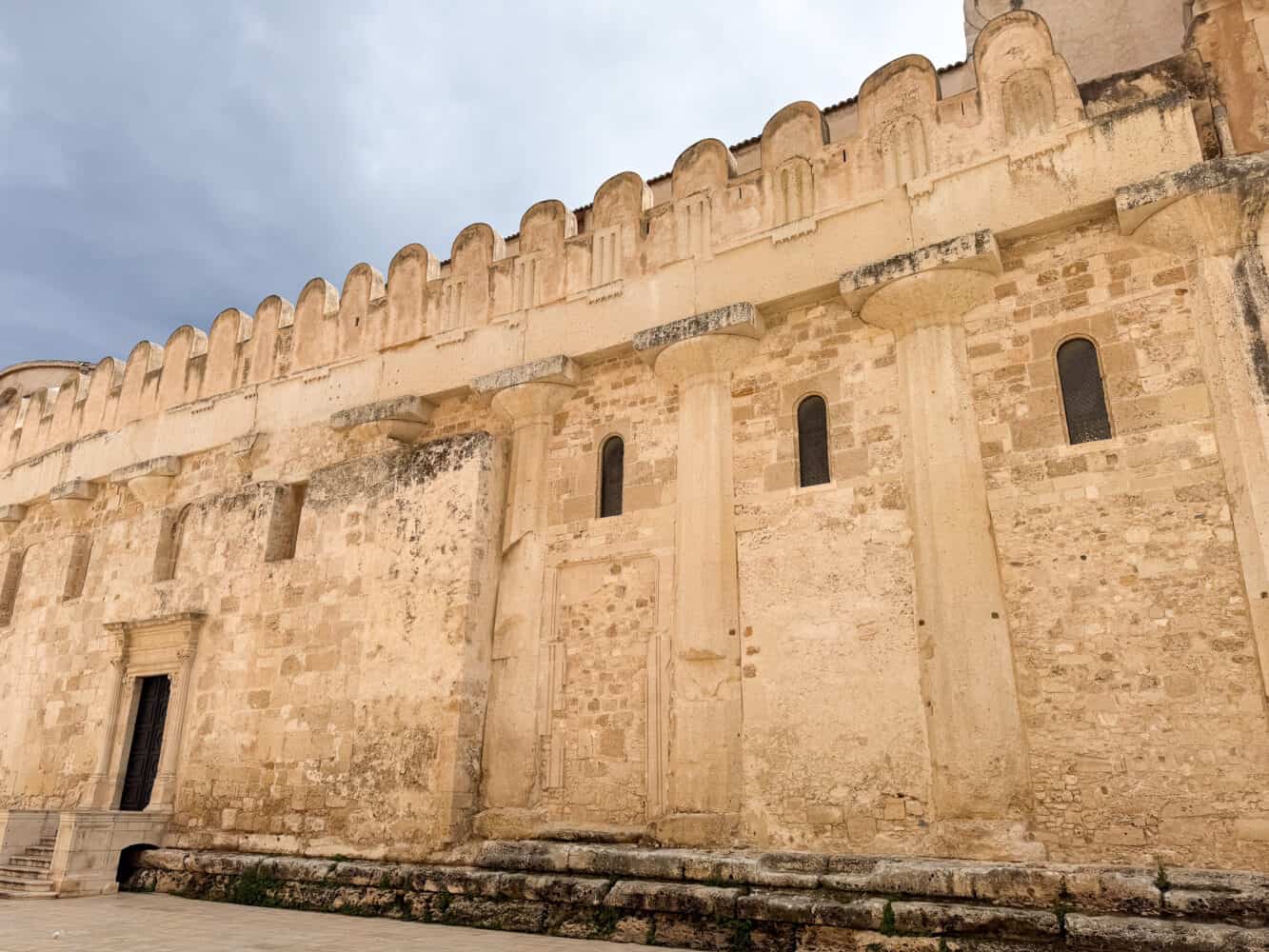 The left side of Syracuse Duomo, Sicily