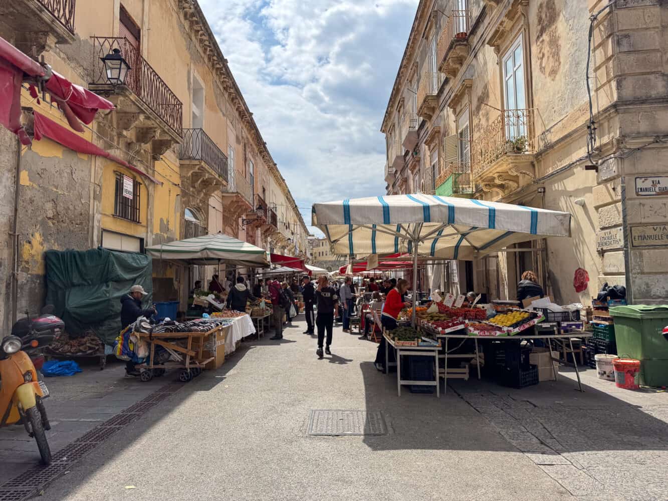 Stalls at Ortigia Market, Syracuse, Sicily