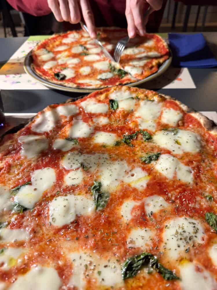 Thin and crispy pizzas from Piano B, Syracuse, Sicily