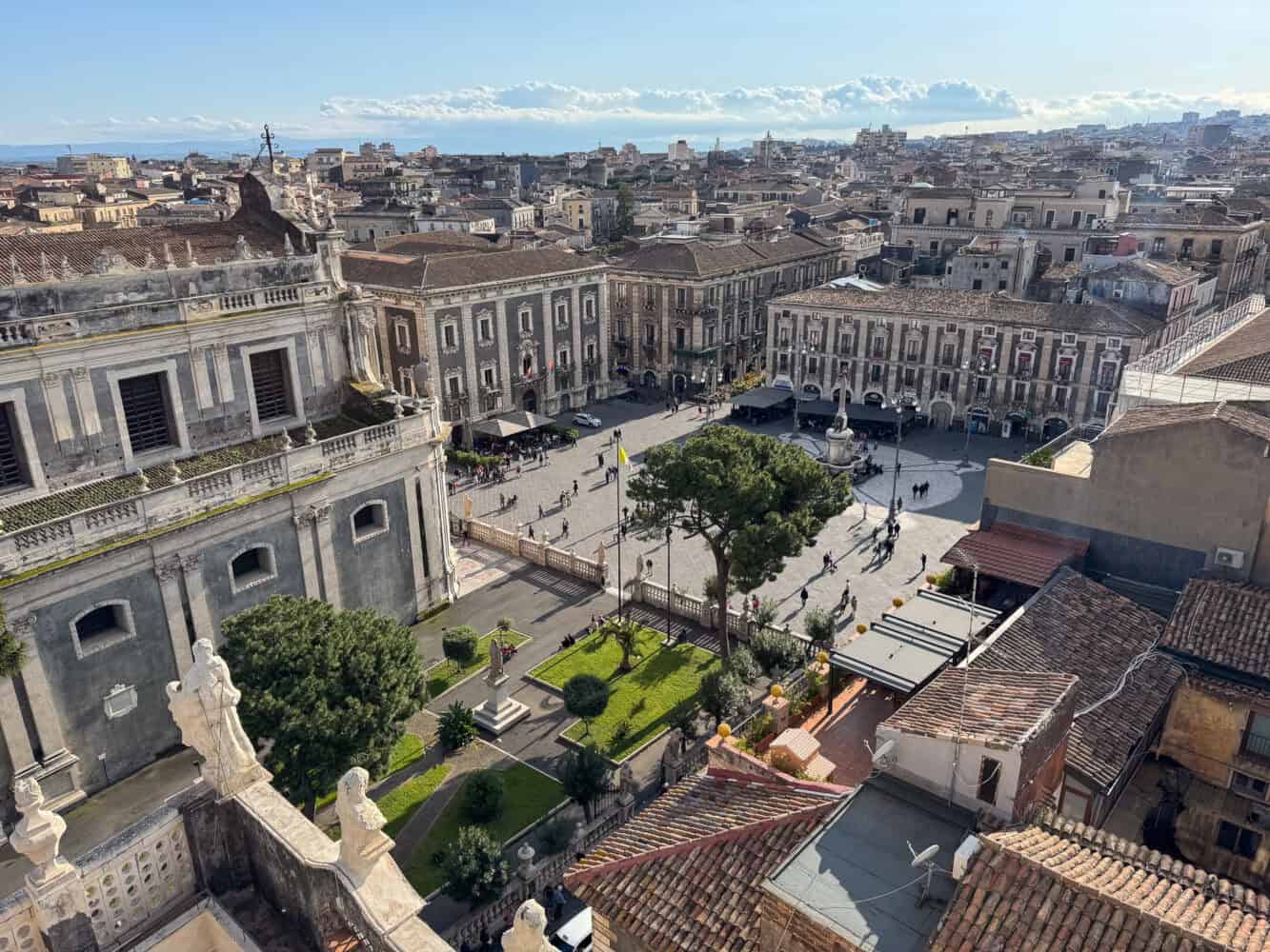 View from above Catania Duomo, East Sicily, Italy