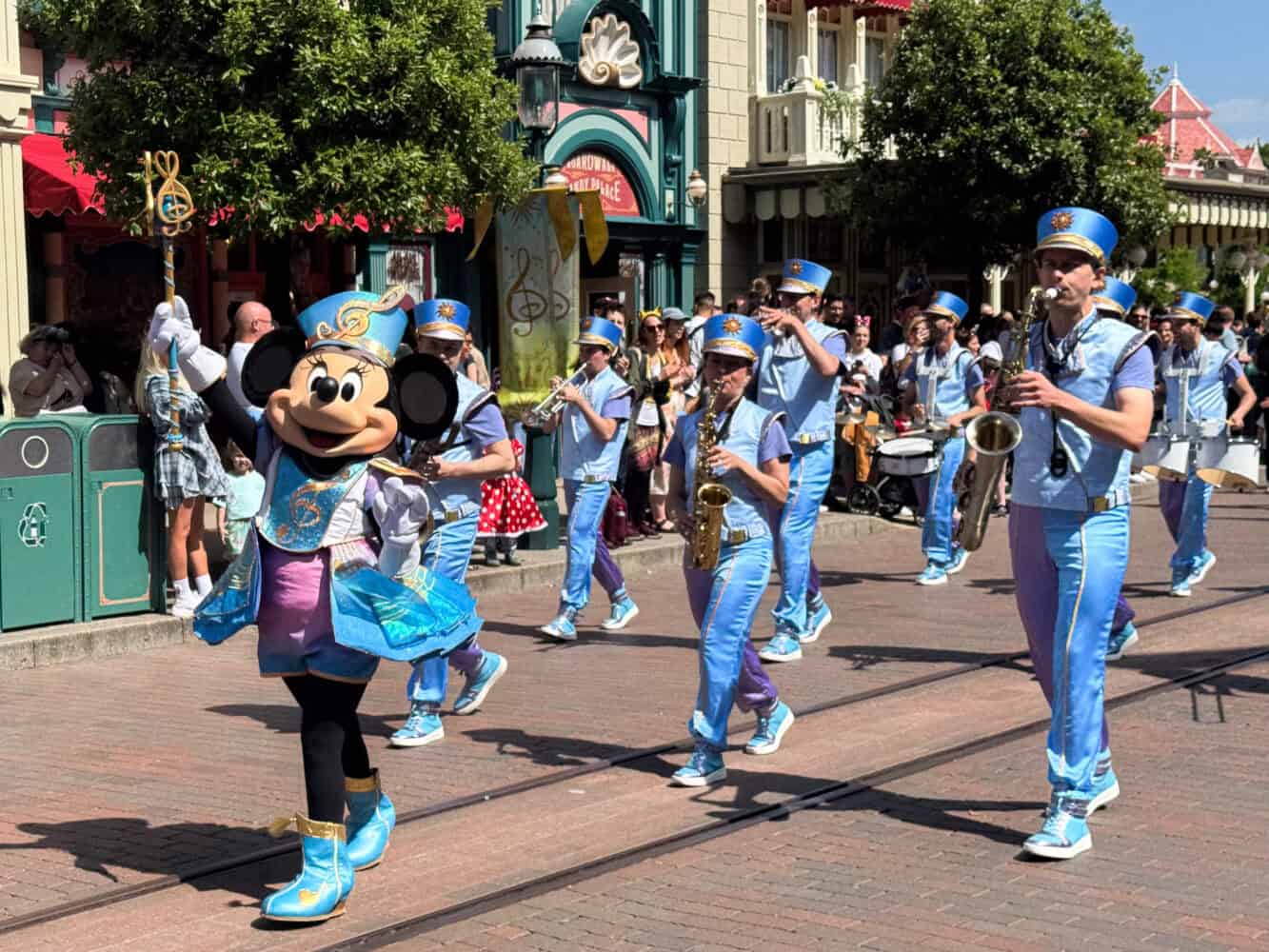 Minnie's Marching Band on Main Street as part of the Disney Music Festival in Disneyland Paris.