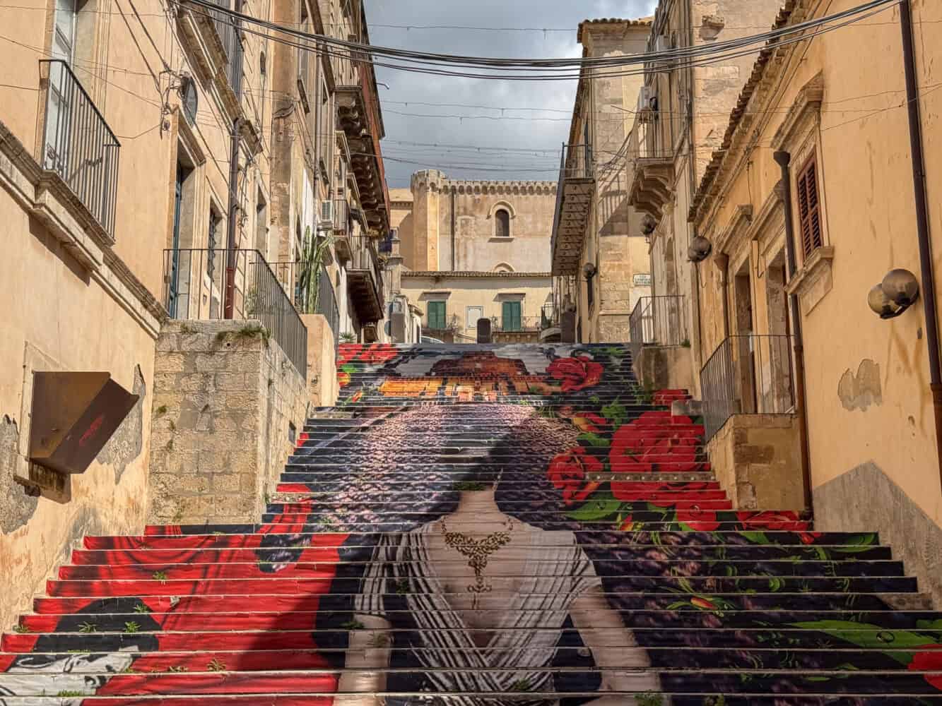 Art Stairs in Noto, East Sicily, Italy