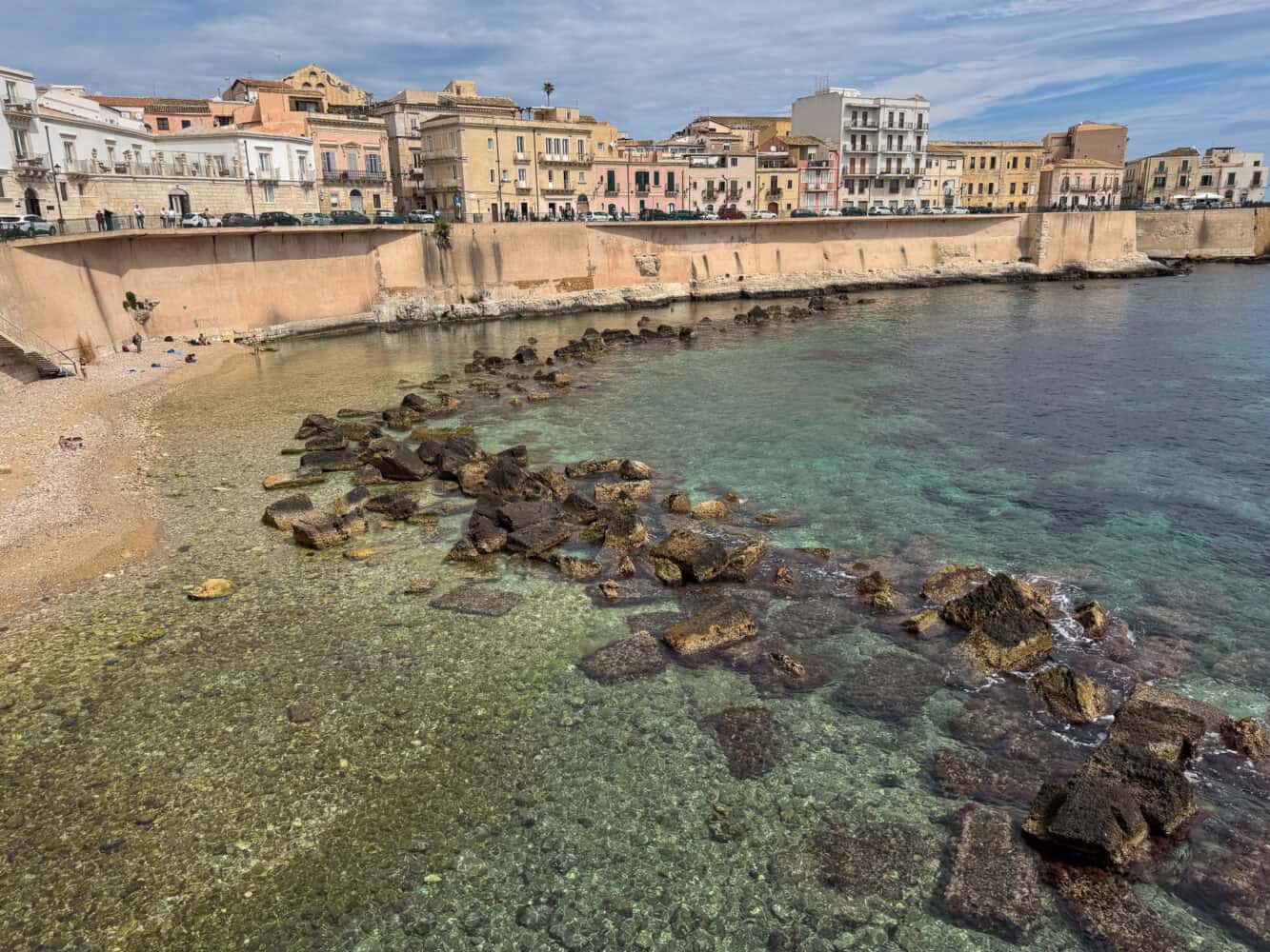Clear waters at Cala Rossa, Ortigia, East Sicily, Italy