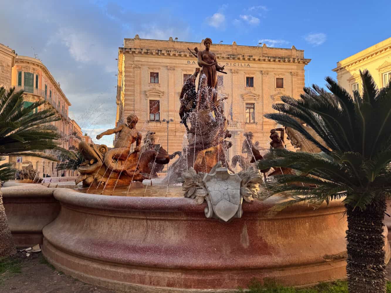 Diana Fountain in Ortigia, Easterm Sicily, Italy
