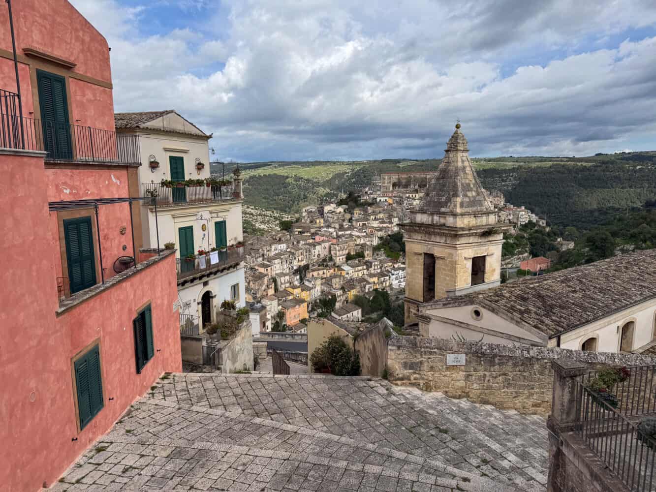 View from the top of Chiesa di Santa Maria delle Scale, Ragusa, East Sicily, Italy