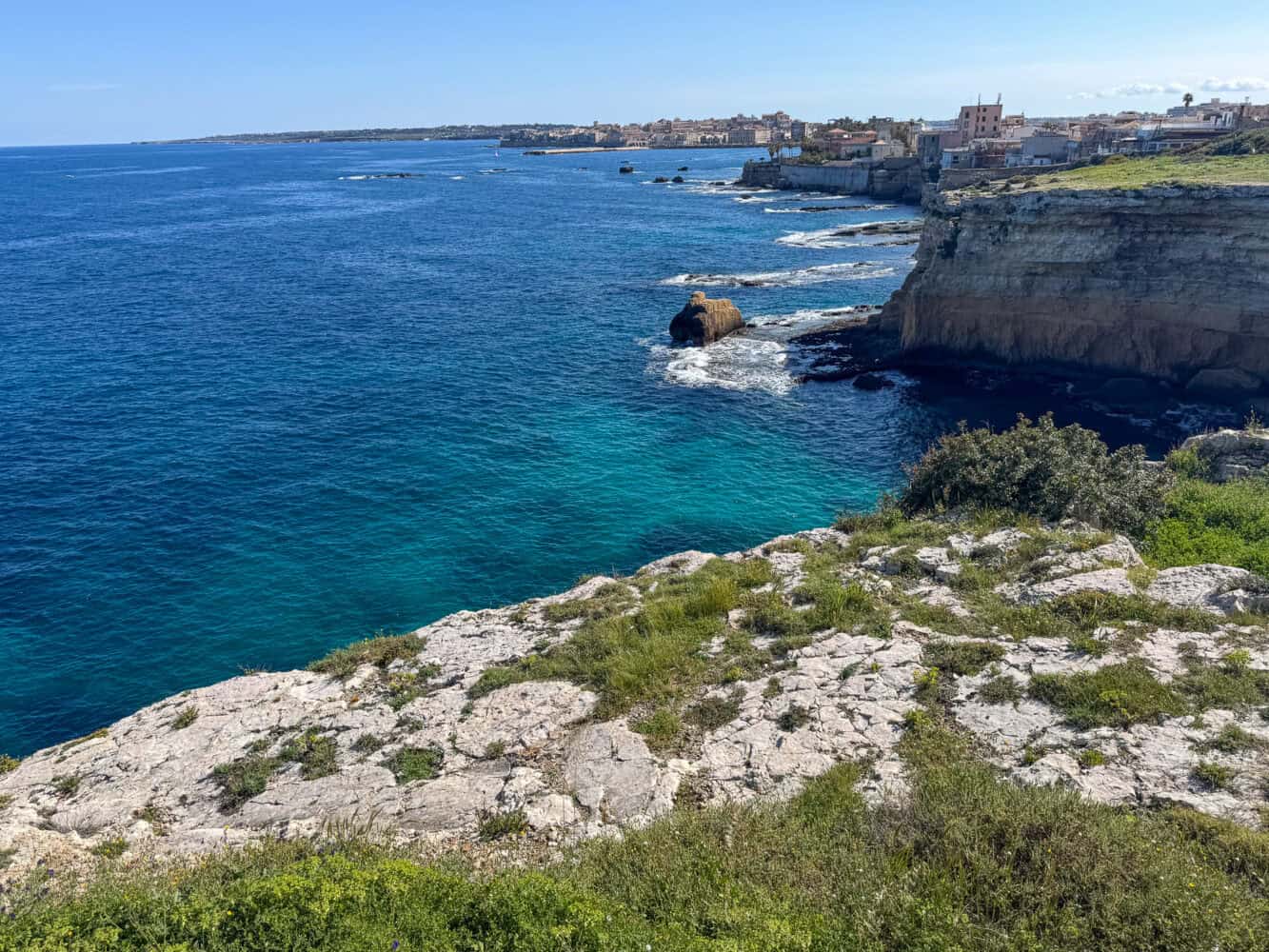 Coastal bike path in Syracuse, East Sicily, Italy