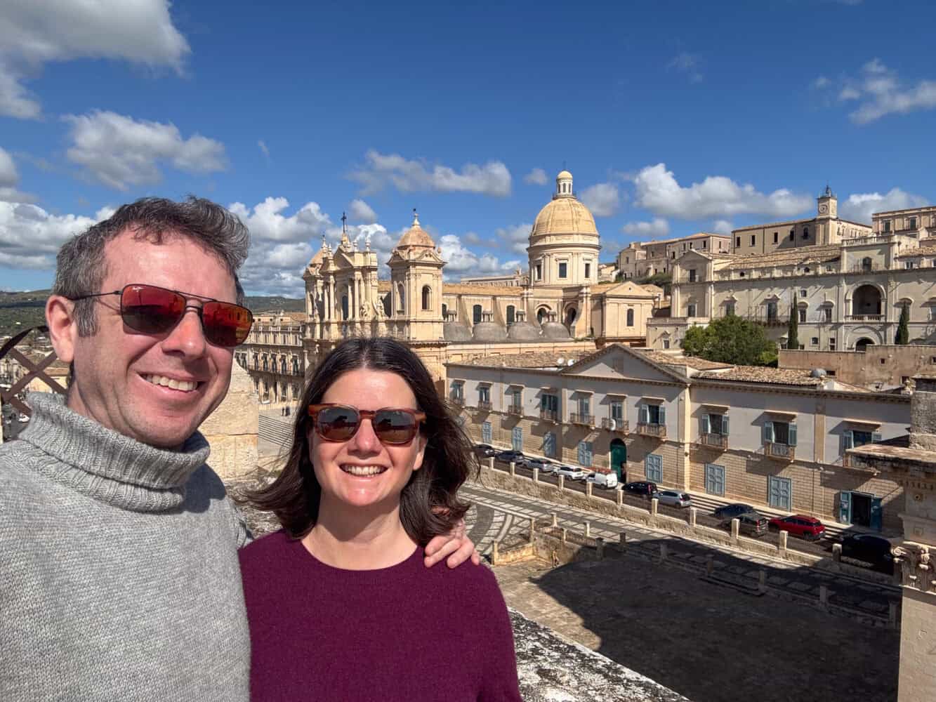 Erin and Simon in Noto, East Sicily, Italy