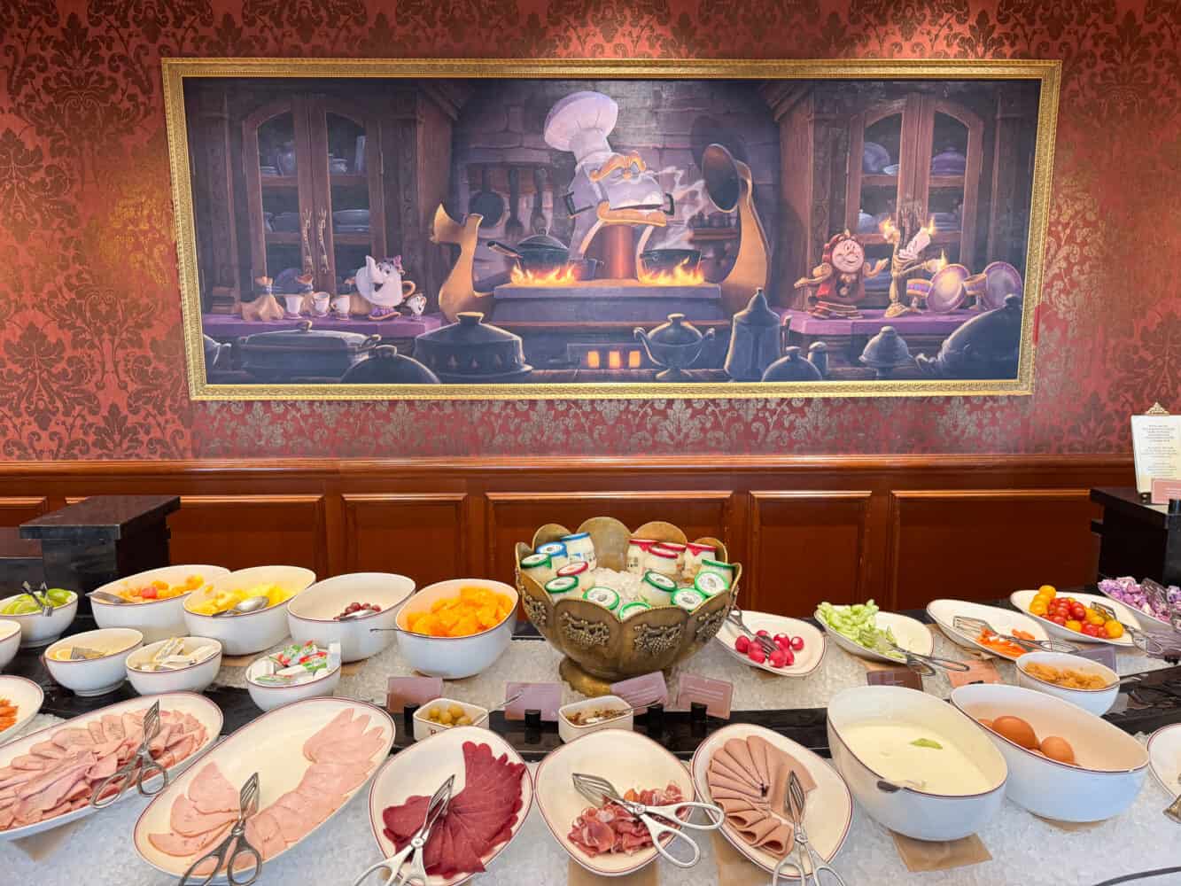 Cold cuts at the breakfast buffet, Disneyland Hotel Paris