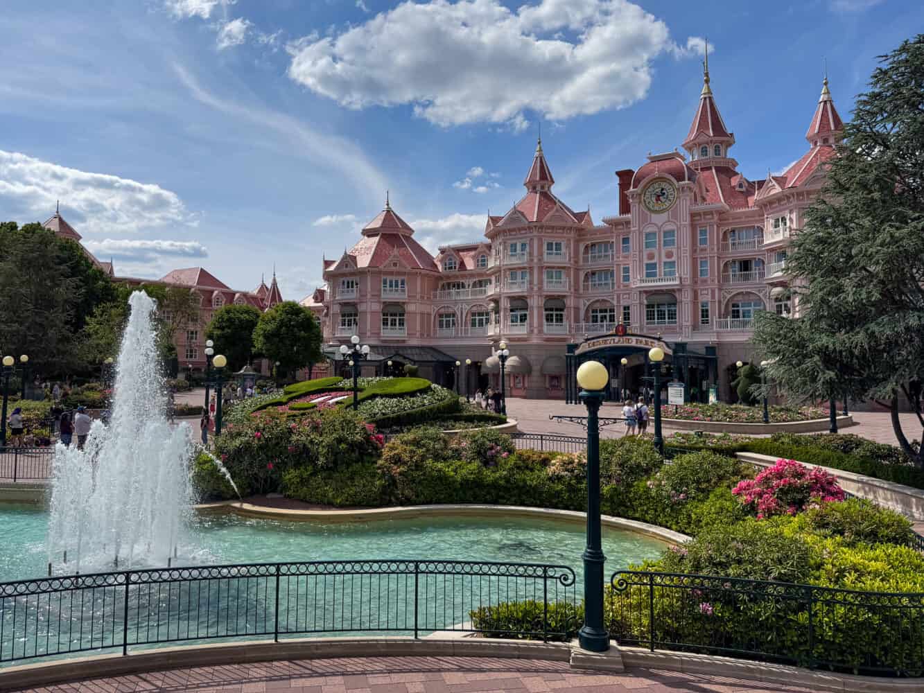 Fountain at the front of the Disneyland Hotel Paris