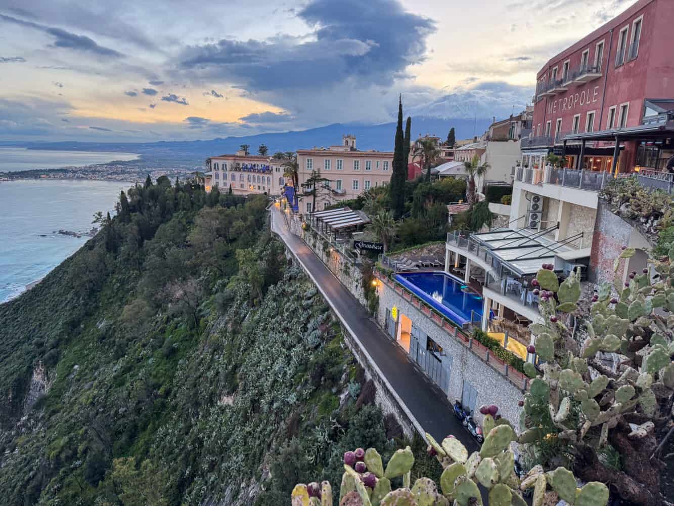 View from Piazza IX Aprile in Taormina, Sicily