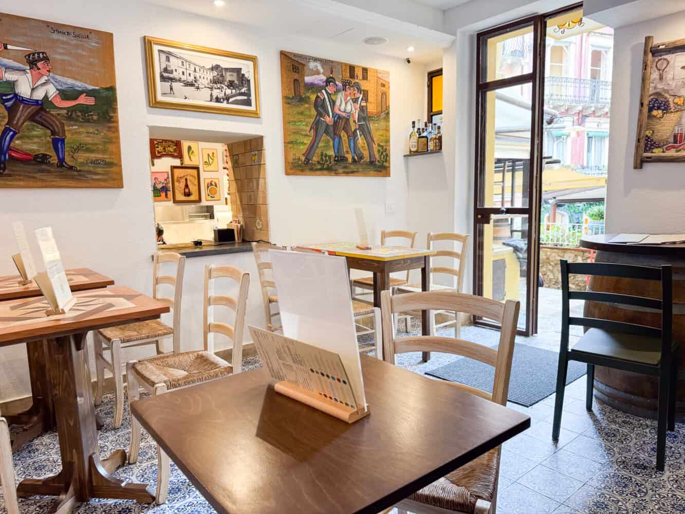 Inside the Taverna Don Nino restaurant in Taormina, Sicily