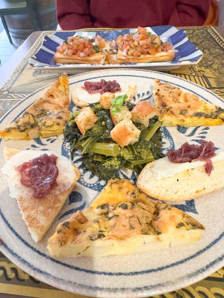 Vegetarian antipasto rustico at Taverna Don Nino in Taormina, Sicily