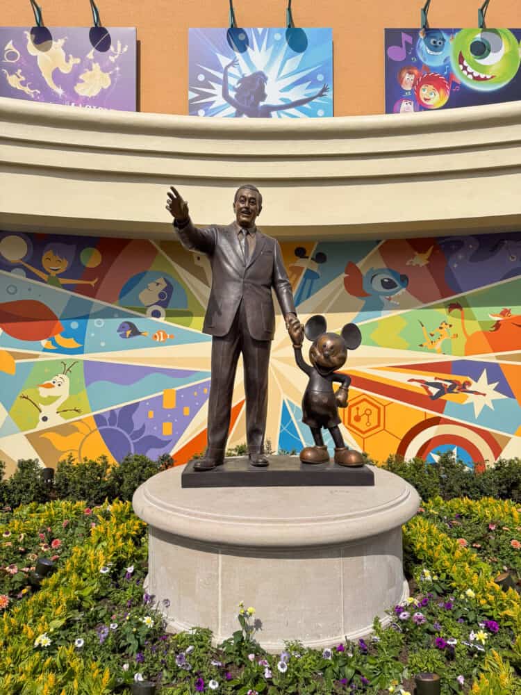 Walt statue in Walt Disney Studios Park in Paris