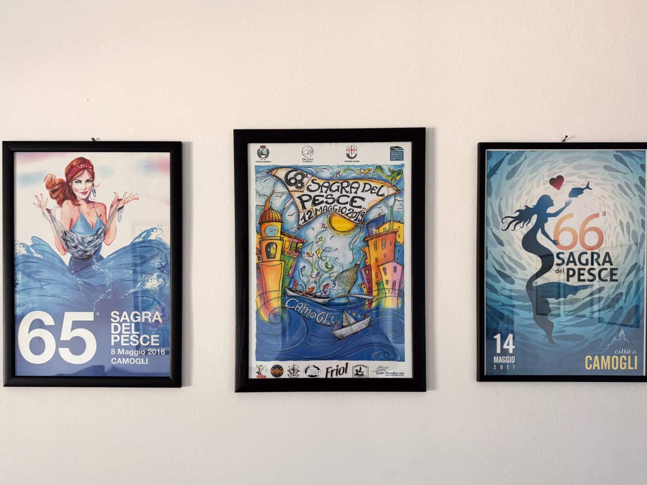 Camogli Fish Festival (Sagra del Pesce) posters over the years.