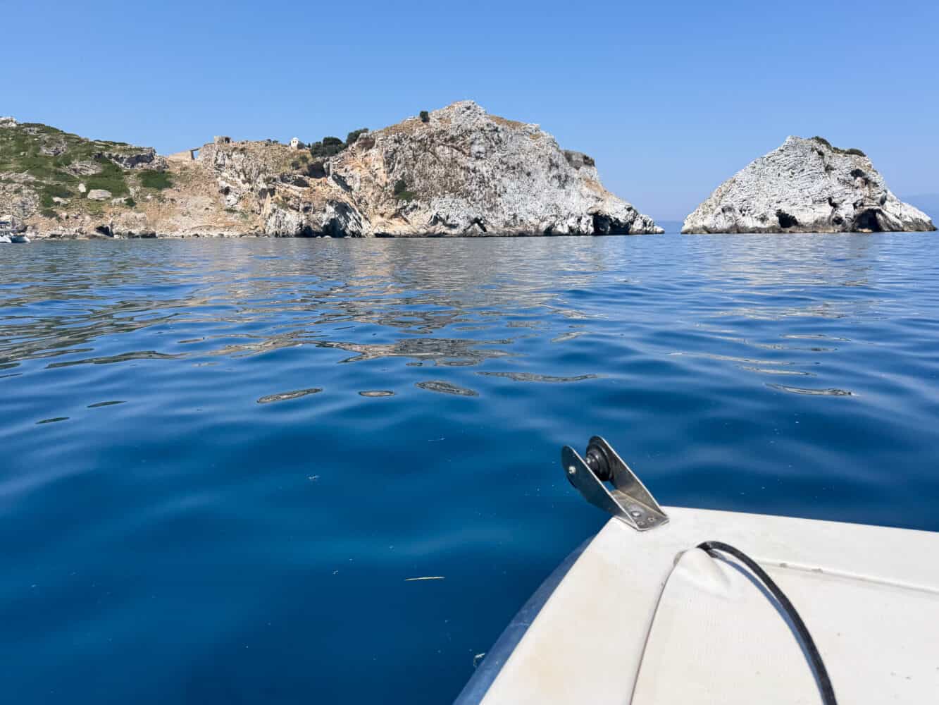 Kastro on Skiathos on a boat