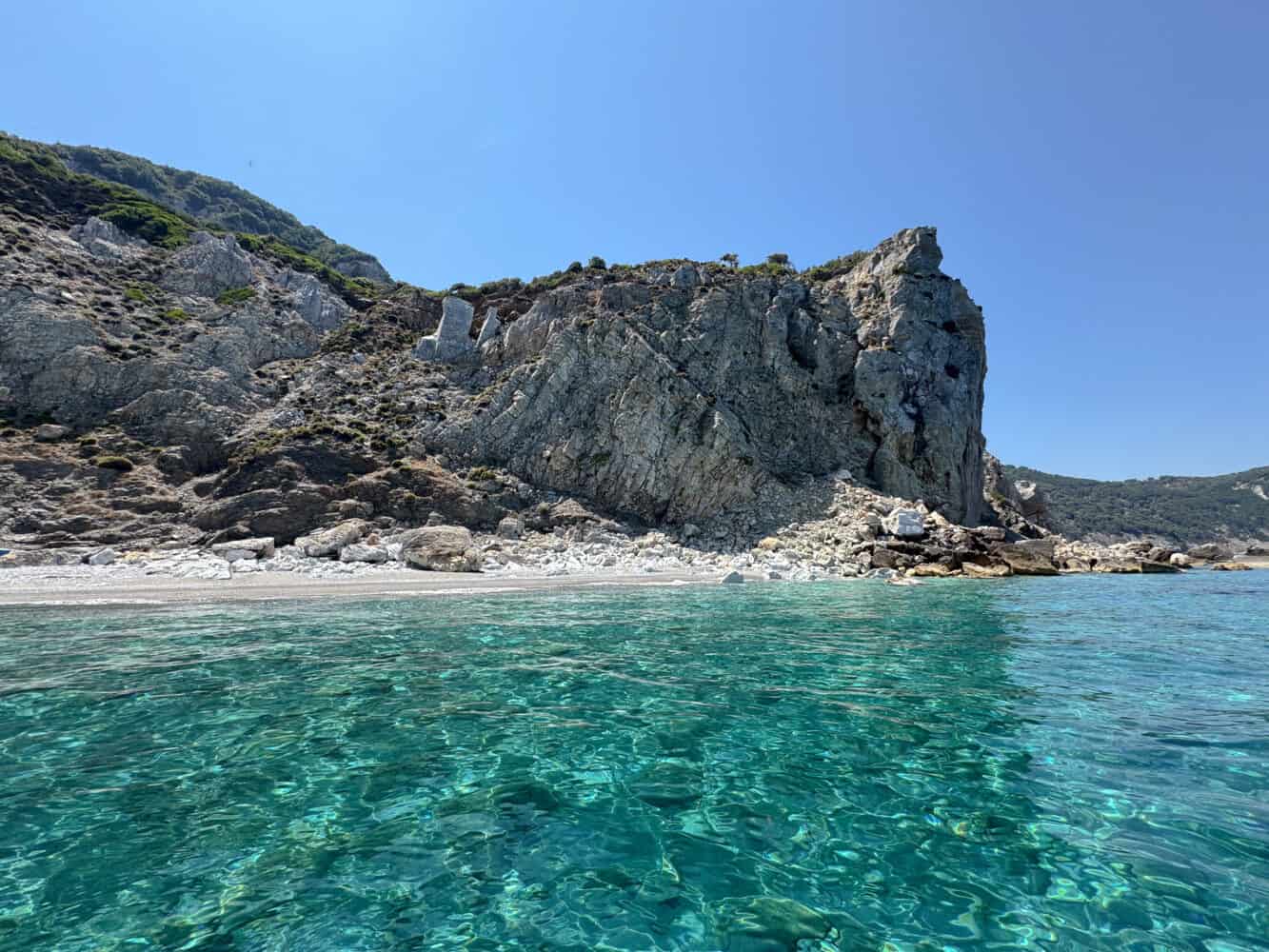 Pebble beach near Kastro on Skiathos, Greece