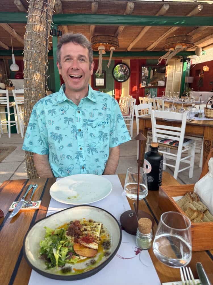 Simon at Marmita Restaurant in Skiathos, Greece