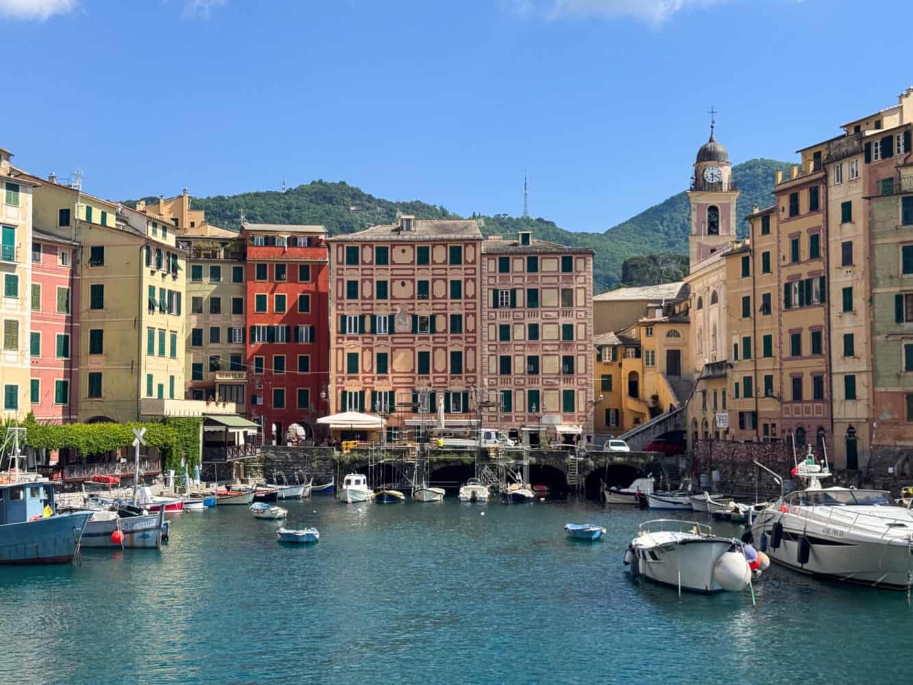Camogli Harbour in Liguria, Italy