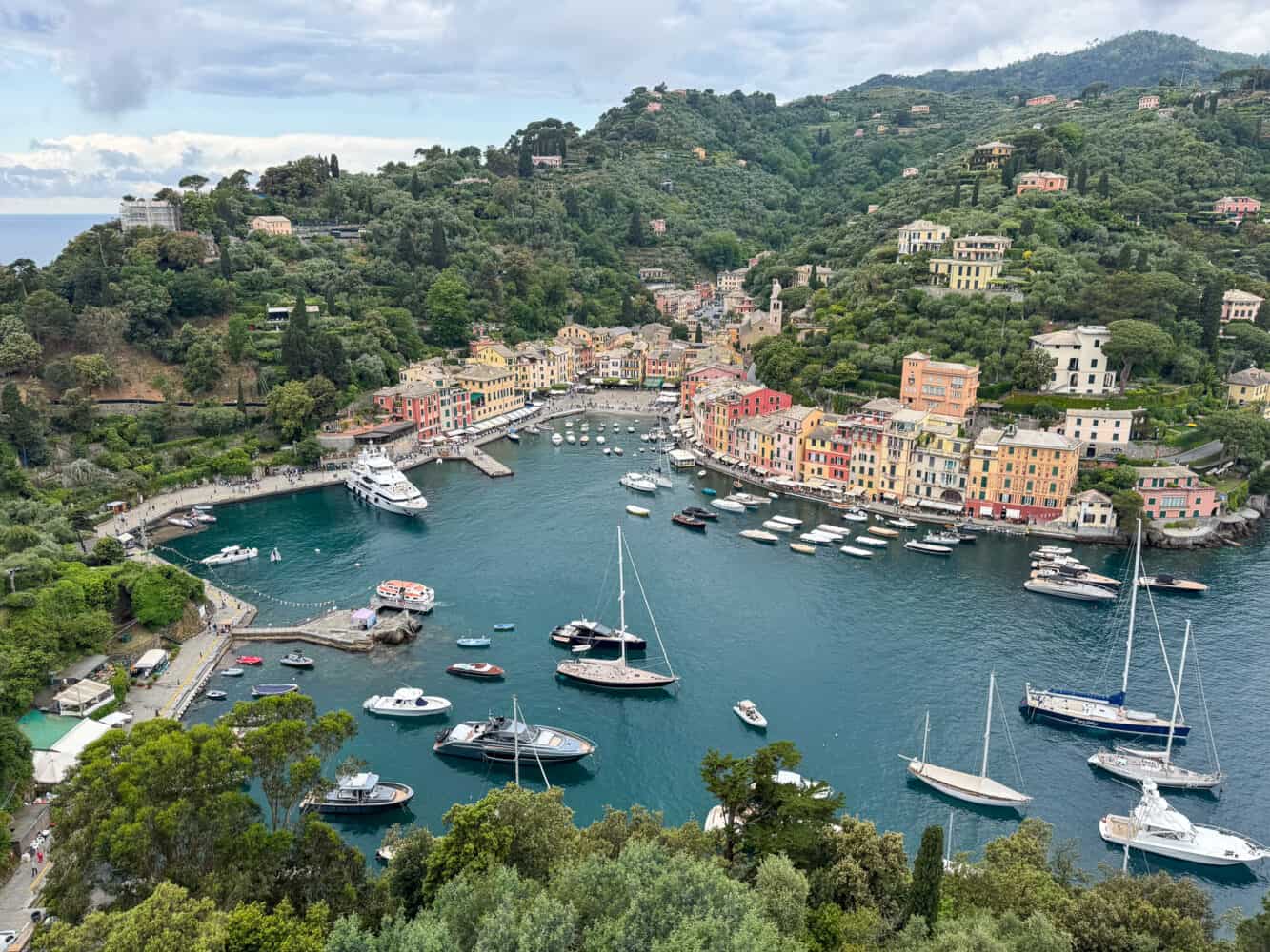 View of Portofino from Castello Brown