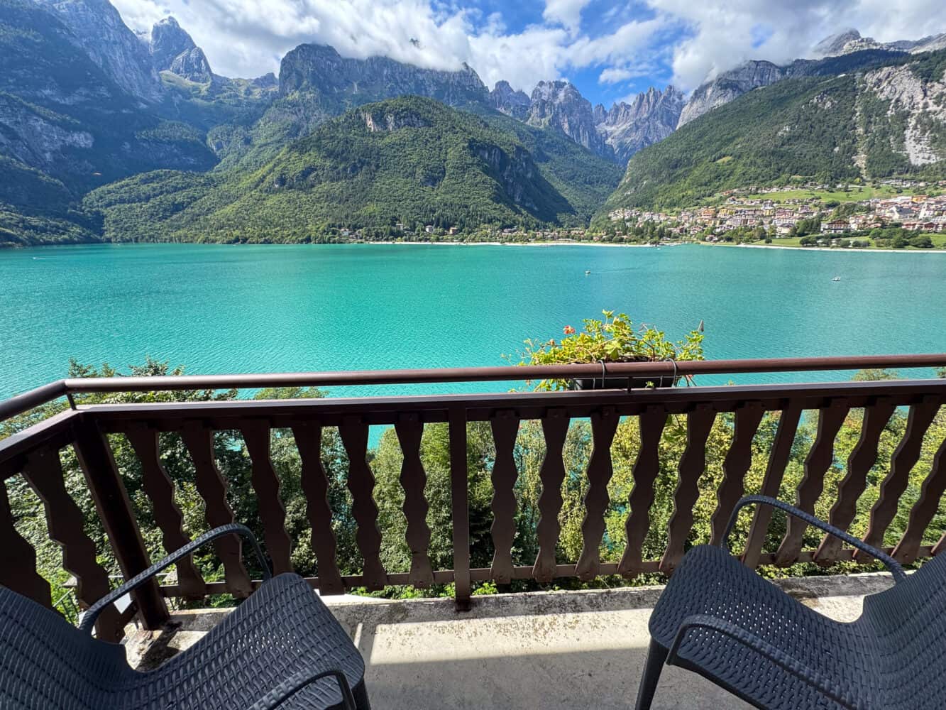 Balcony view at Grand Hotel Molveno in Molveno, Trentino, Italy