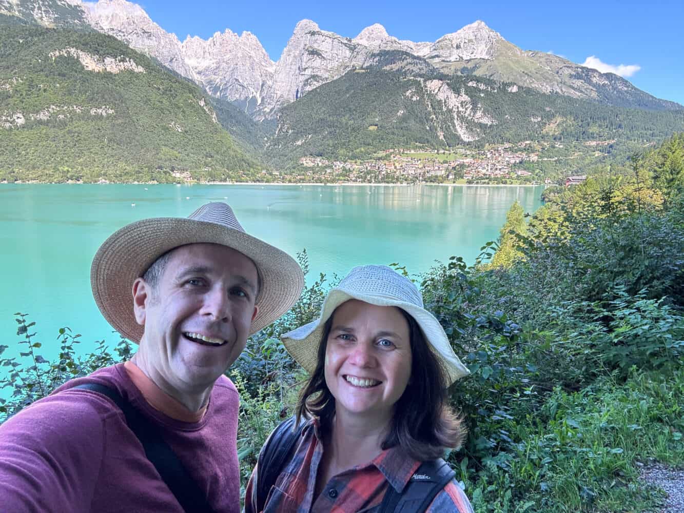 Simon and Erin on the Lake Molveno walk.