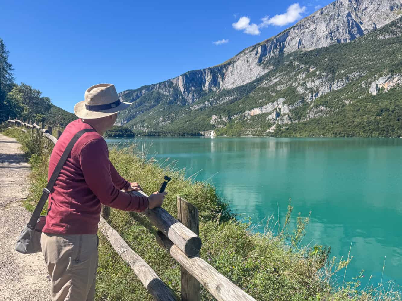 Simon on the Lake Molveno walk in Italy.
