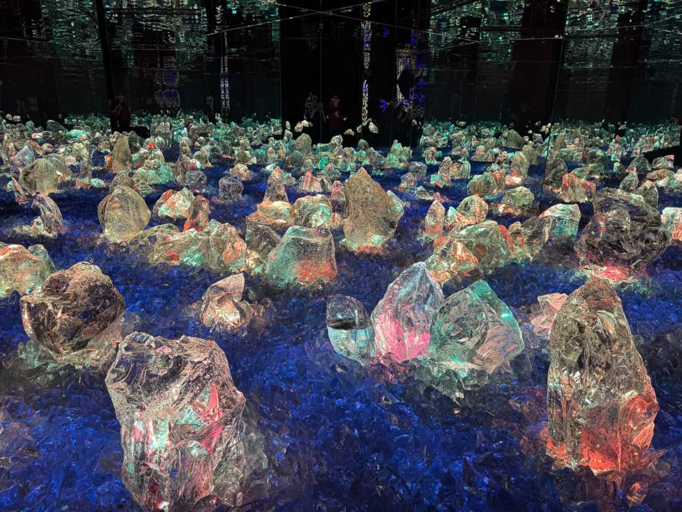 Crystal room at TeamLab Biovortex Kyoto.