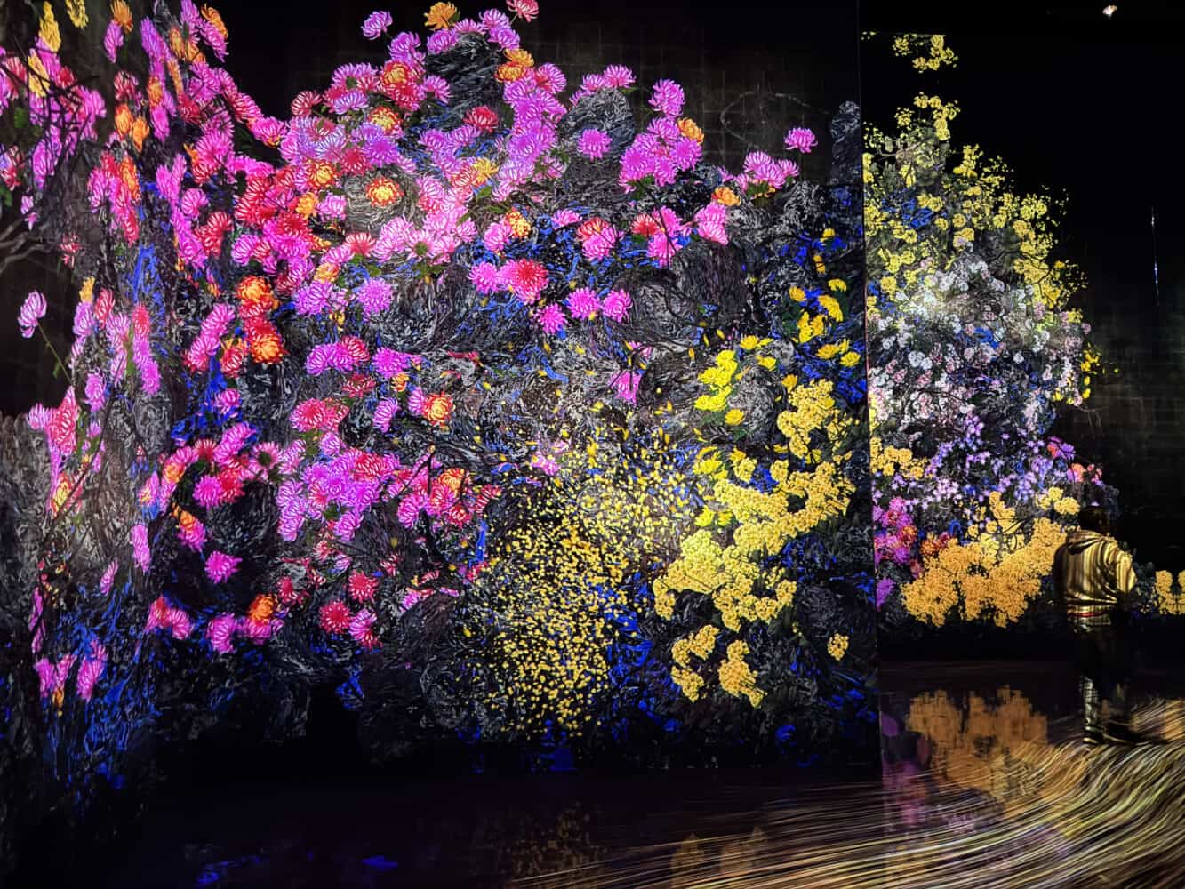 Flower entrance room at TeamLab Biovortex Kyoto.
