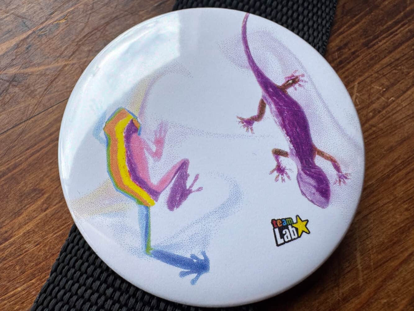 Badge from Sketch Factory at TeamLab Biovortex Kyoto.