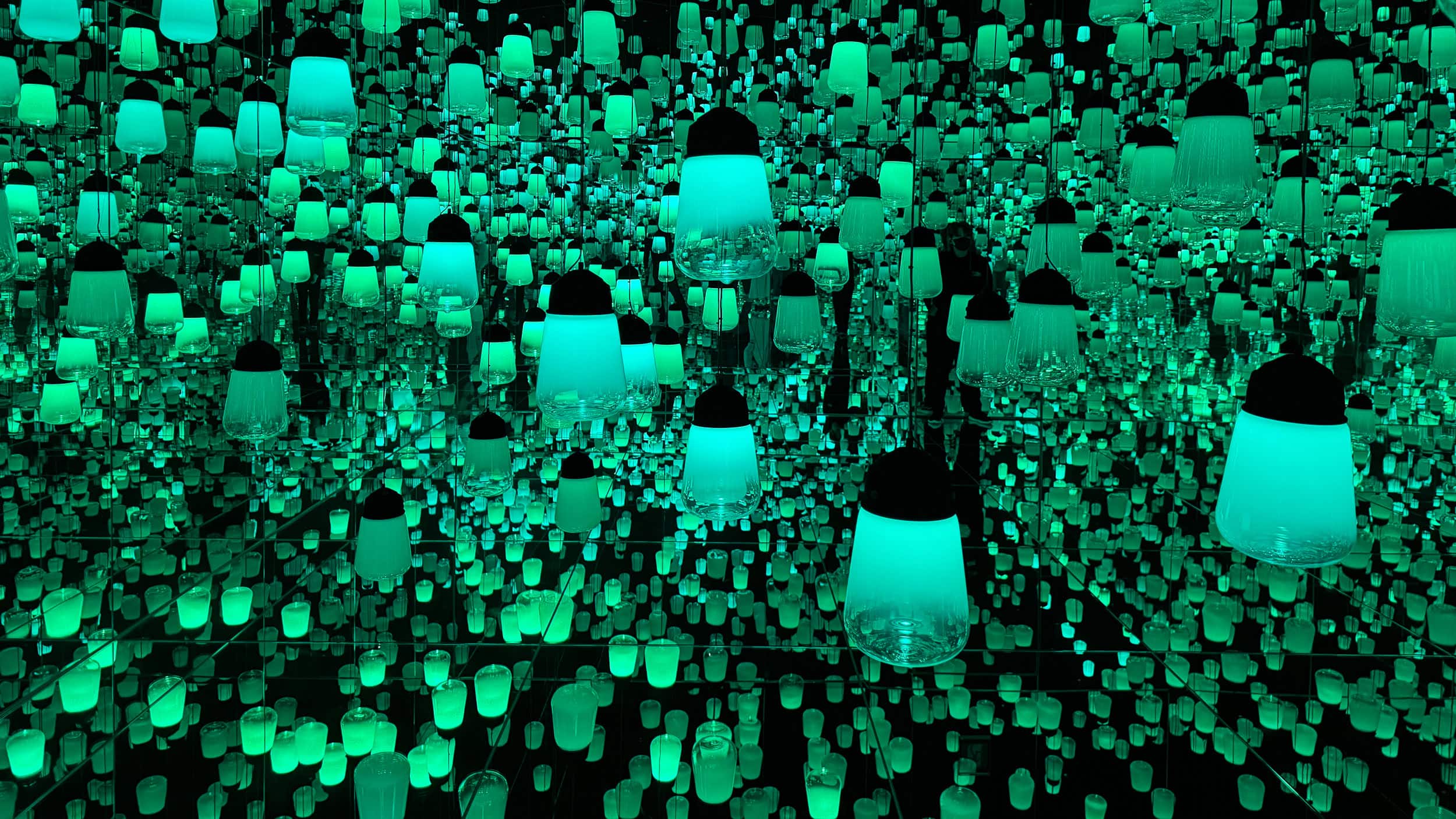 Forest of Resonating Lamps room at TeamLab Biovortex Kyoto in Japan