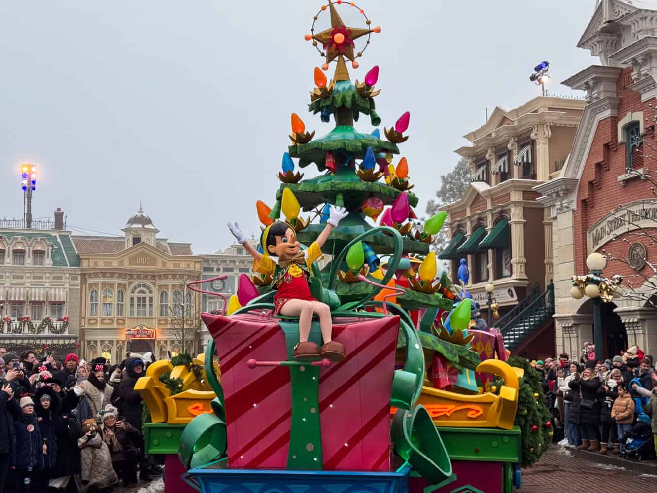 Pinocchio in the afternoon Mickey's Dazzling Christmas Parade at Disneyland Paris.