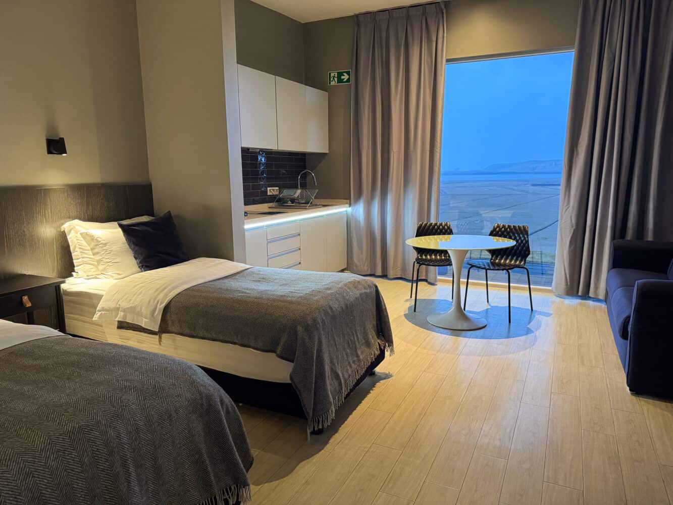 Studio apartment at Black Beach Suites in Vik, Iceland.