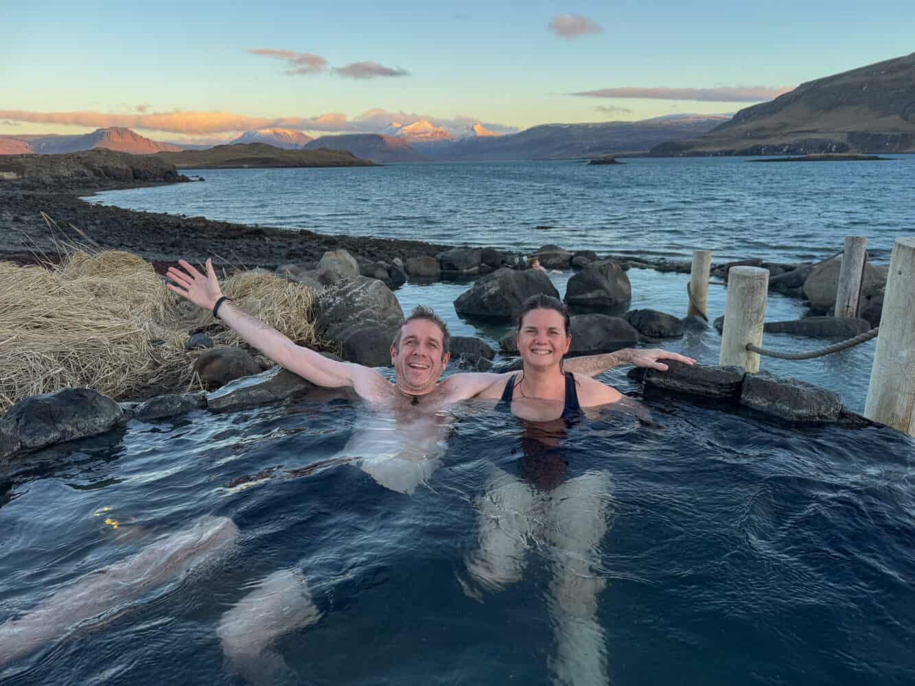 Hvammsvik Hot Springs in Iceland.