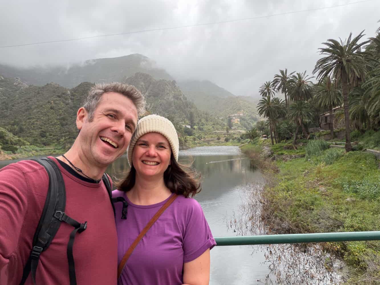 Simon and Erin at Presa de la Encantadora on La Gomera.