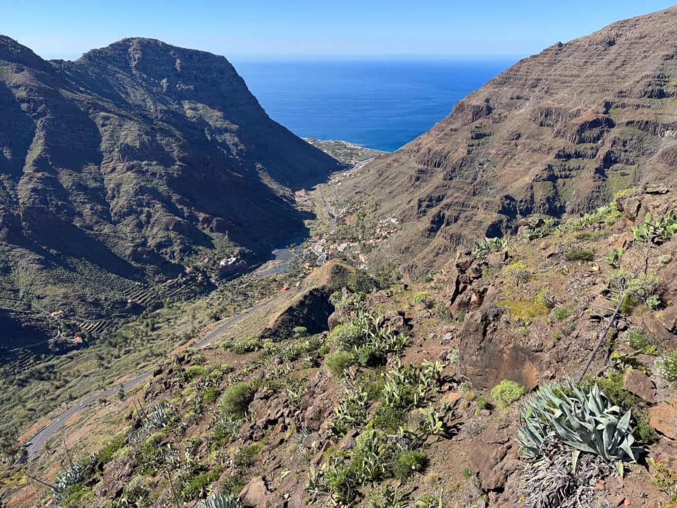 View of Valle Gran Rey from Mirador de la Curva del Queso on la Gomera.
