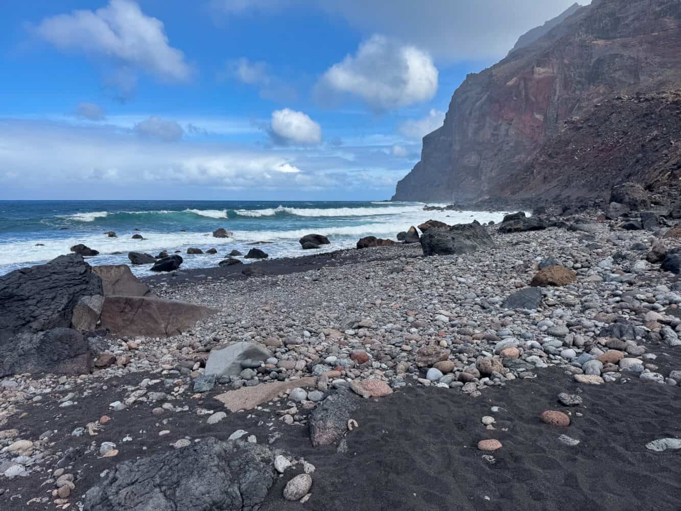 Playa del Ingles black sand beach in Valle Gran Rey
