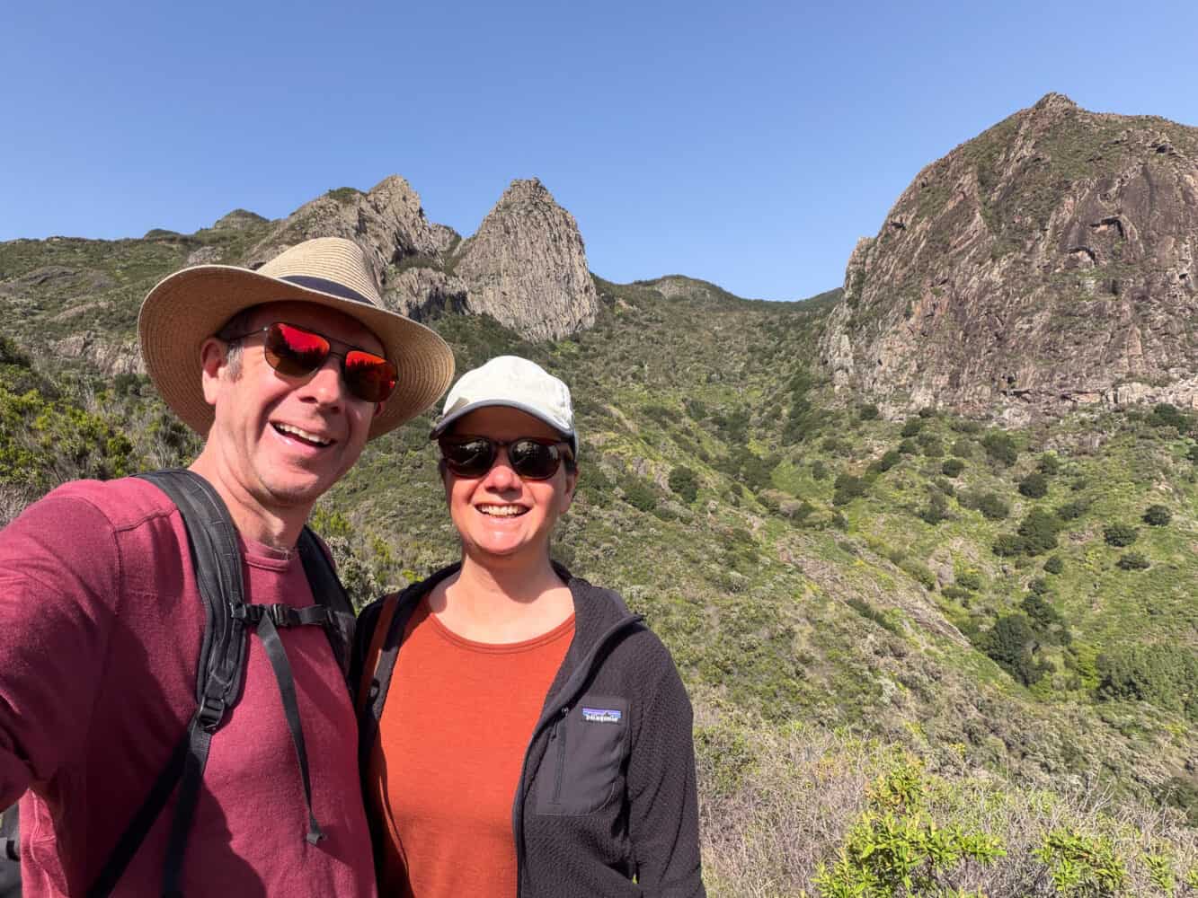 Simon and Erin on a La Gomera walk near Los Roques. 