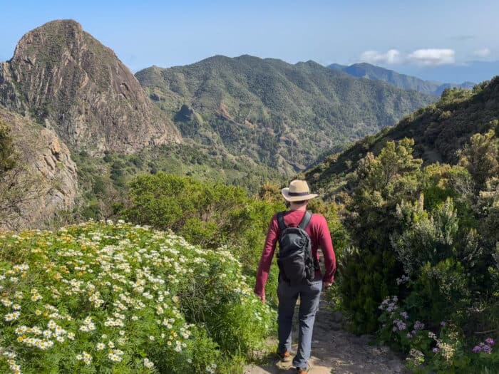 Simon hiking in La Gomera near Los Roques.