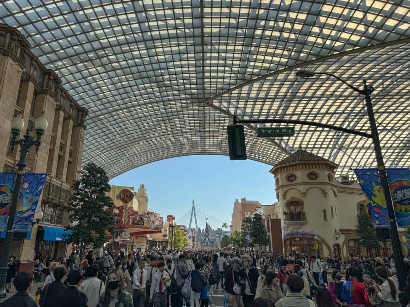 Crowded entrance to Universal Studios Japan. 