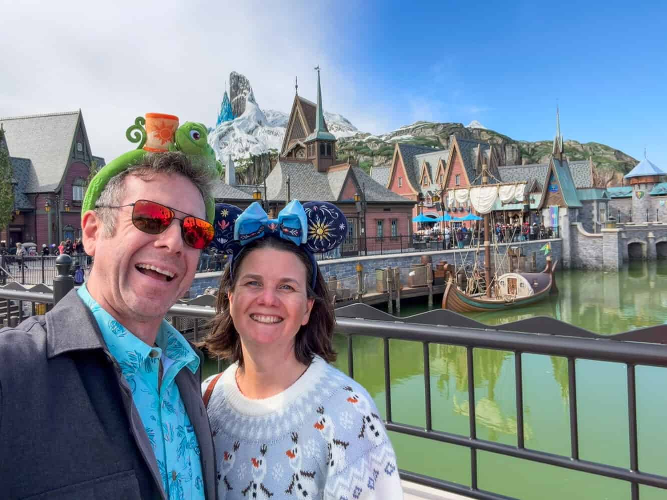 Simon and Erin at World of Frozen in Disney Adventure World, Paris.