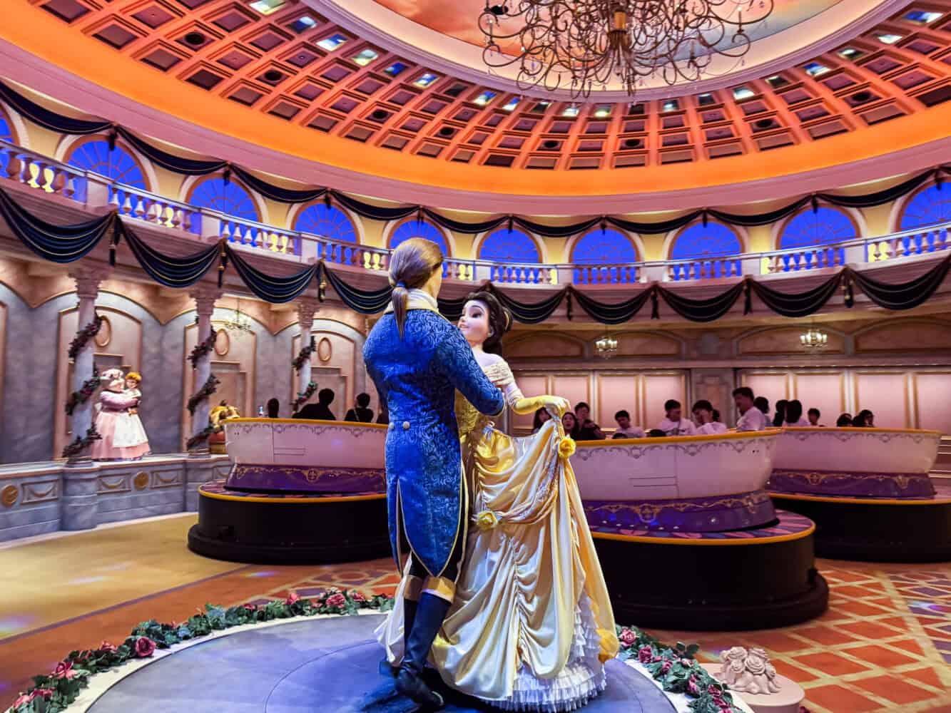 Beauty and the Beast ride ballroom at Tokyo Disneyland. 