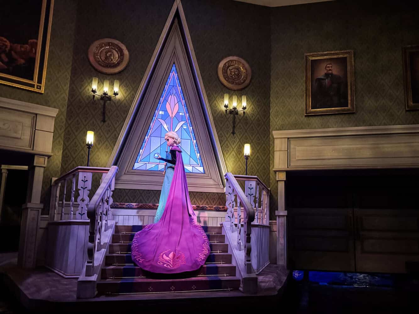Elsa on the Anna and Elsa's Frozen Journey ride at Tokyo Disneysea.