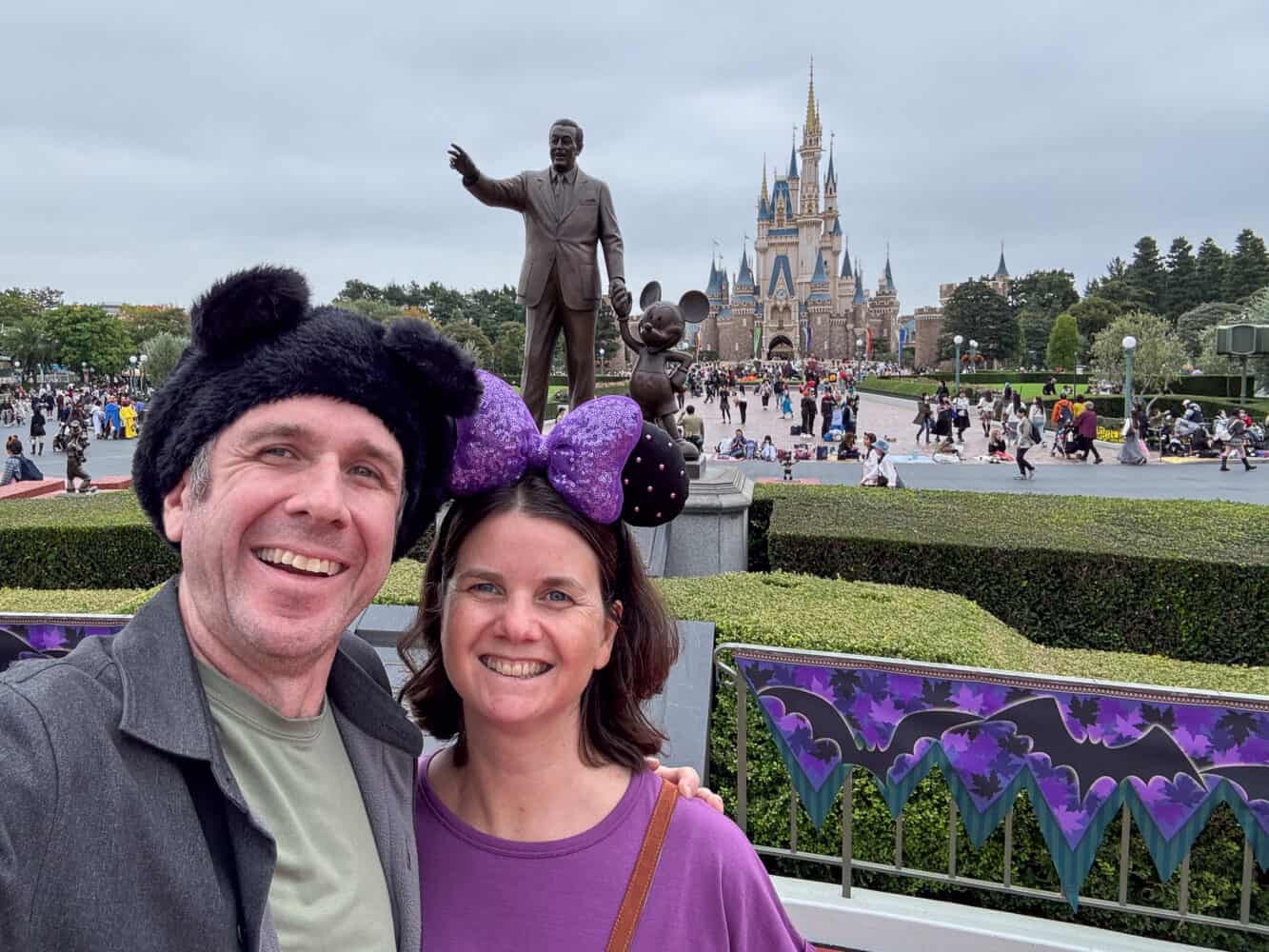 Simon and Erin at Tokyo Disneyland castle.